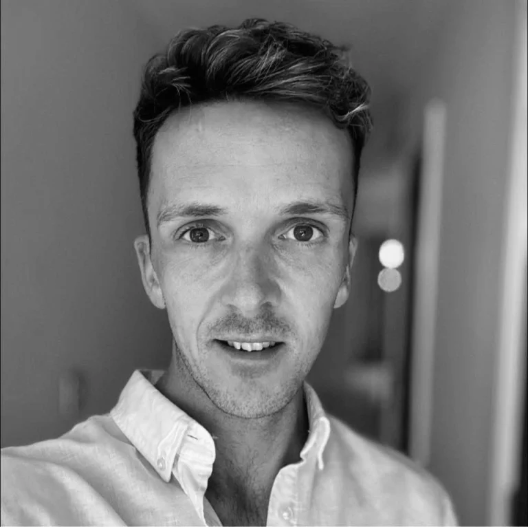 Black and white headshot of Luke Ronayne, Technology Books for Children Trustee.